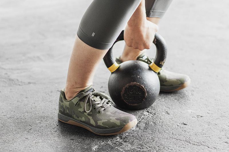 Women's Nobull Forest Camo Trainers Olive | SG V3061R